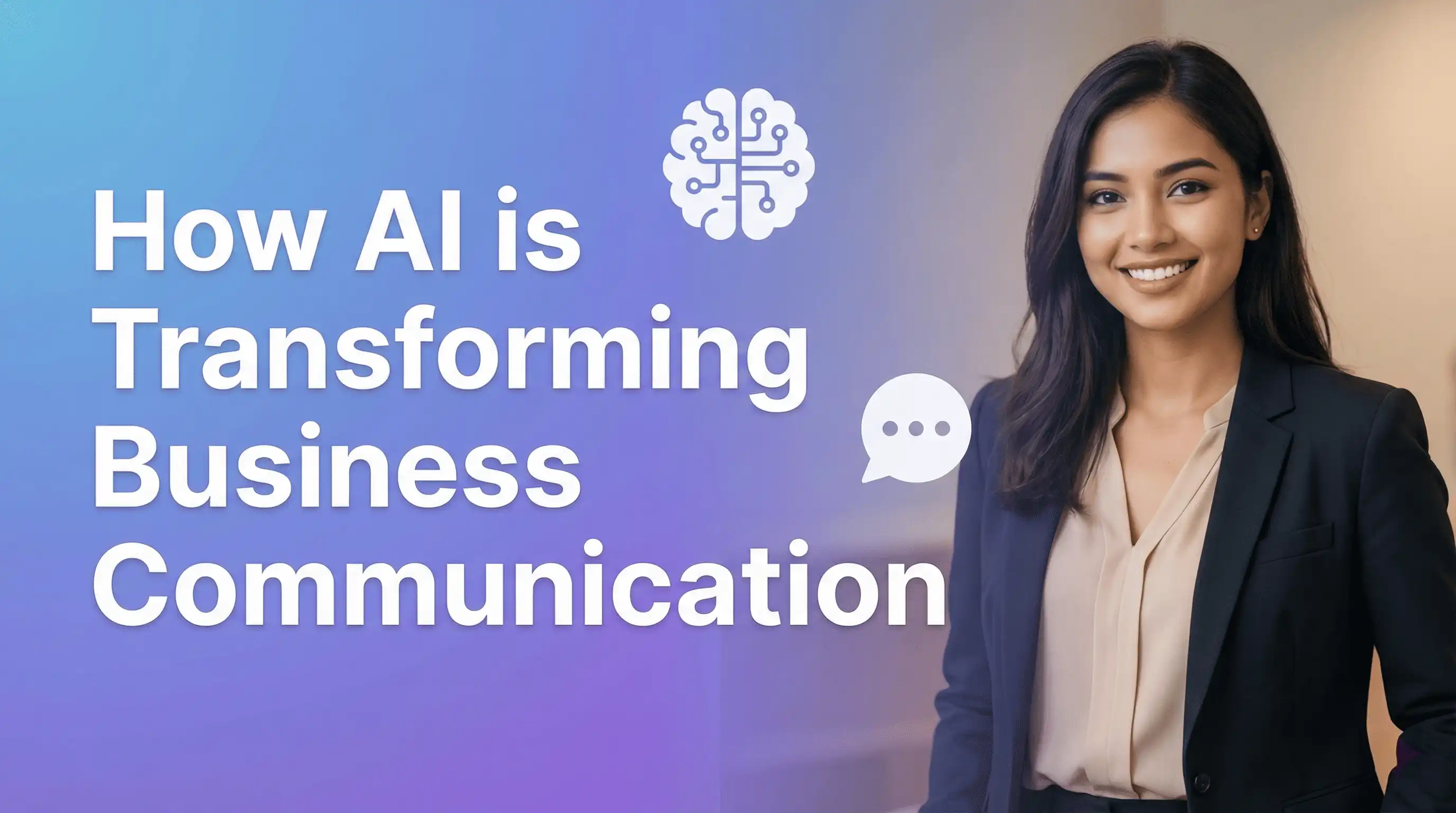 AI neural network visualization connected to business communication icons