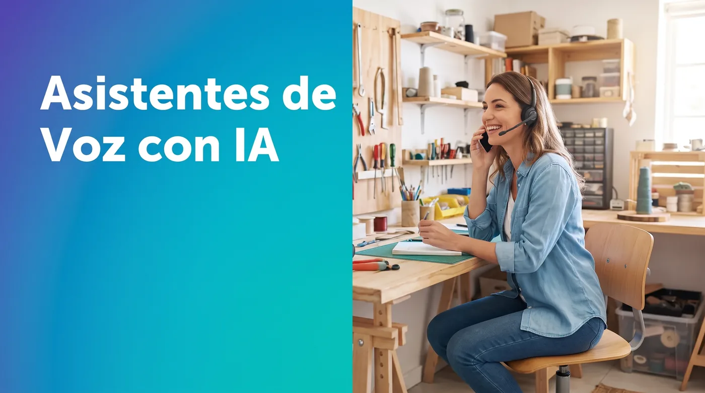 Asistente de voz con IA ayudando a una pequeña empresa a atender las llamadas de los clientes