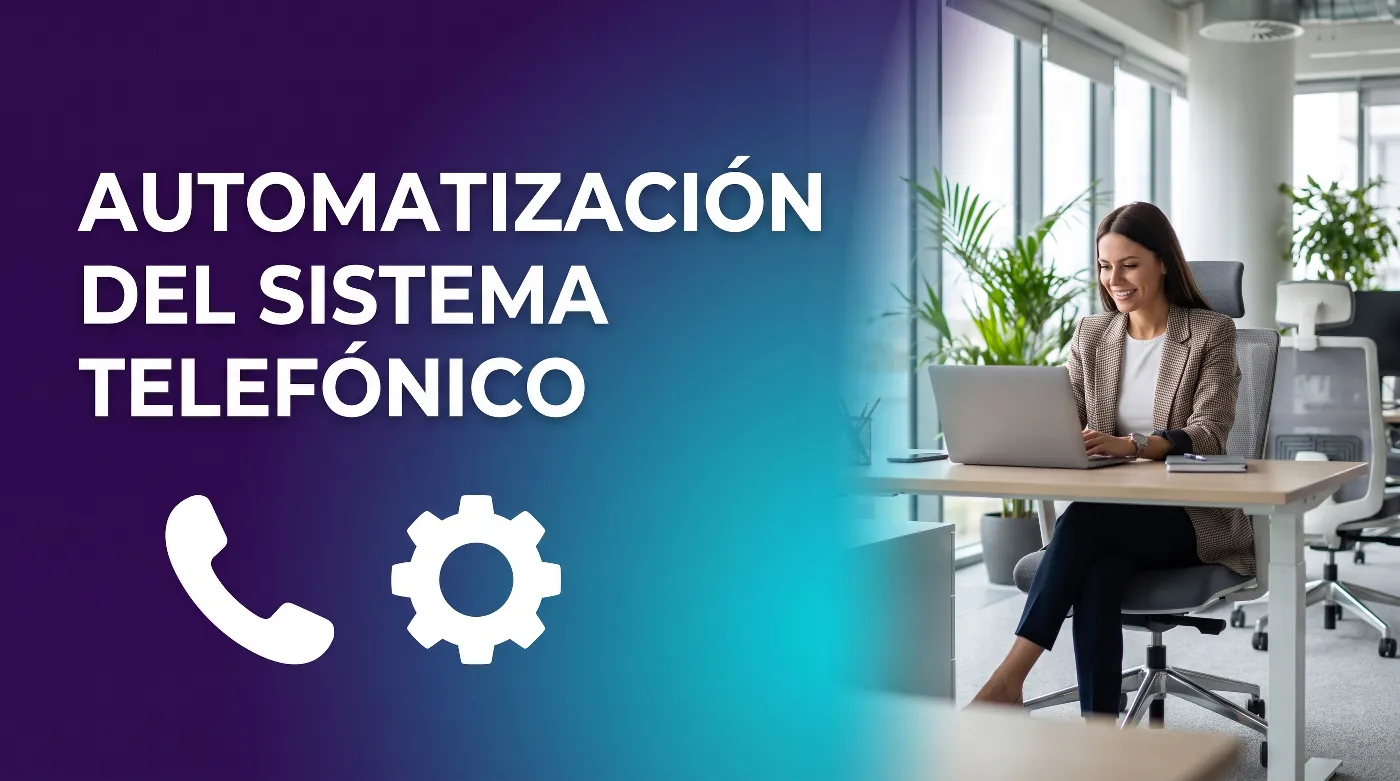Diagrama de flujo automatizado que muestra las integraciones de un sistema telefónico