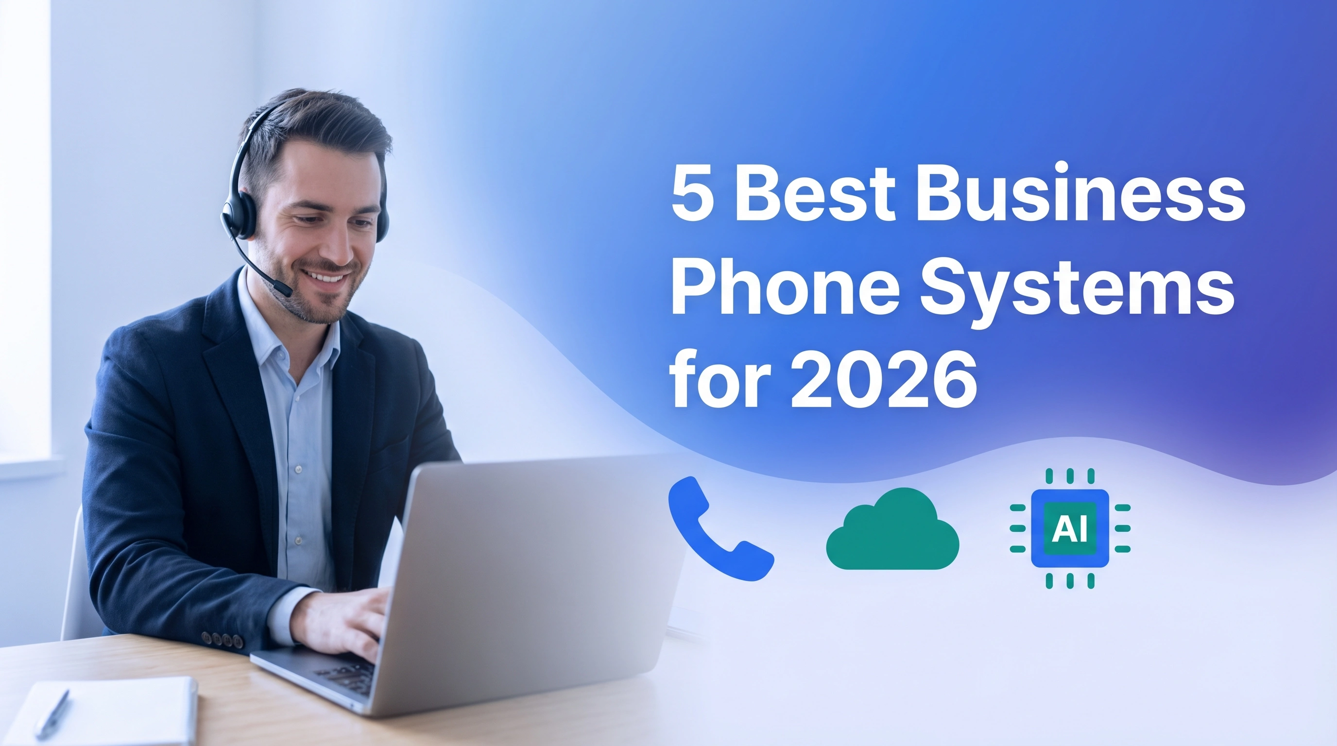 Comparison of the 10 best business phone systems for small business showing features and pricing