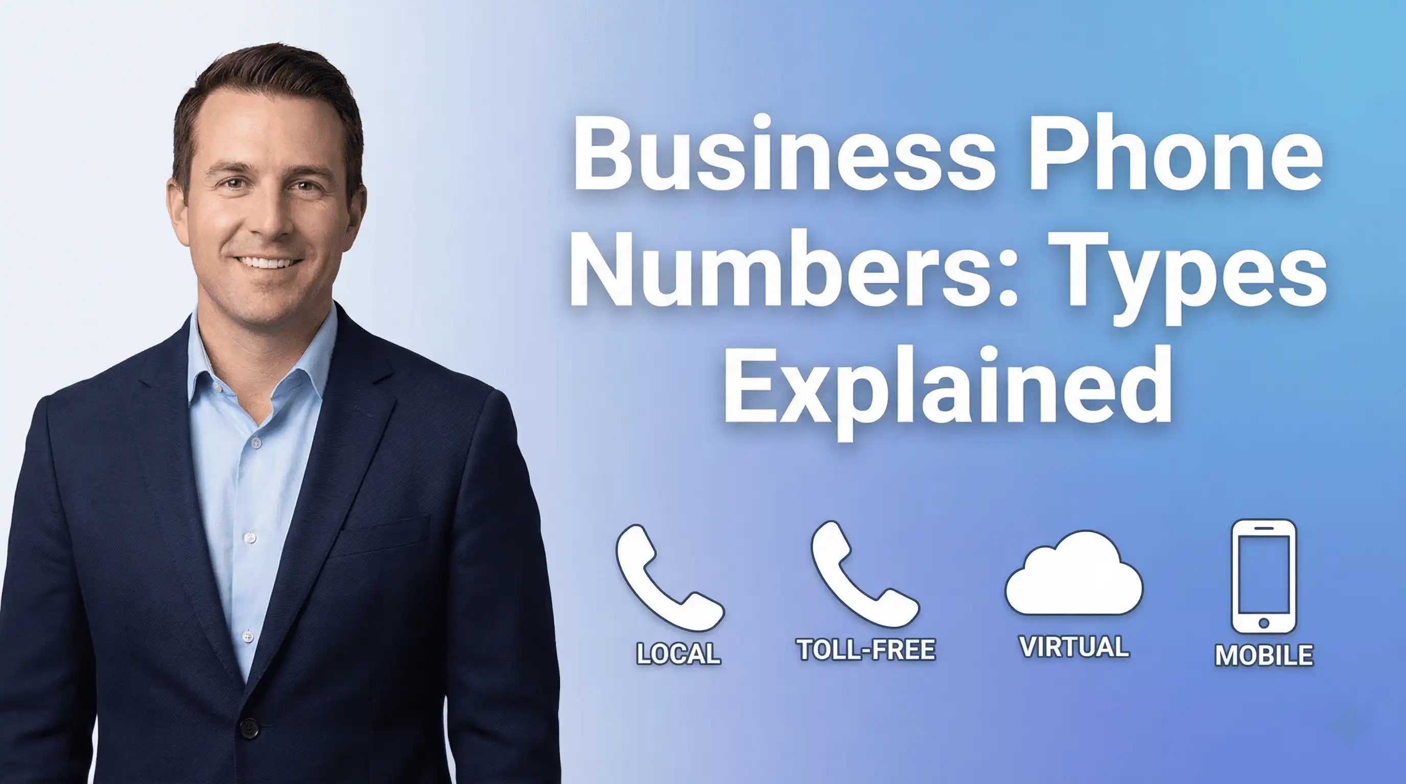 Different types of business phone numbers displayed on devices