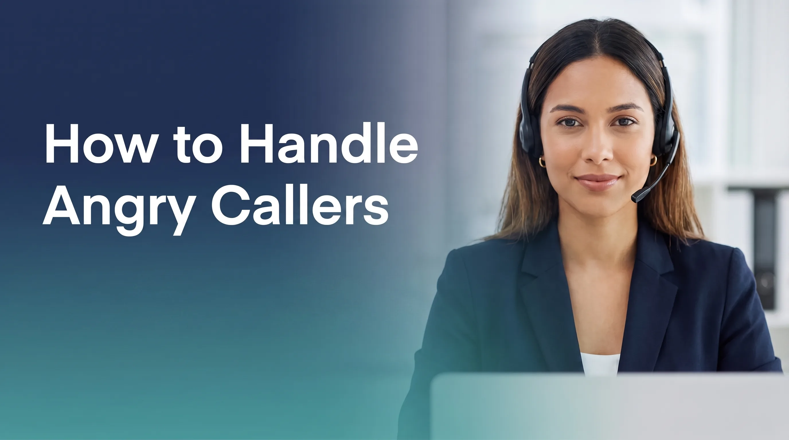 Customer service agent calmly handling a difficult phone call