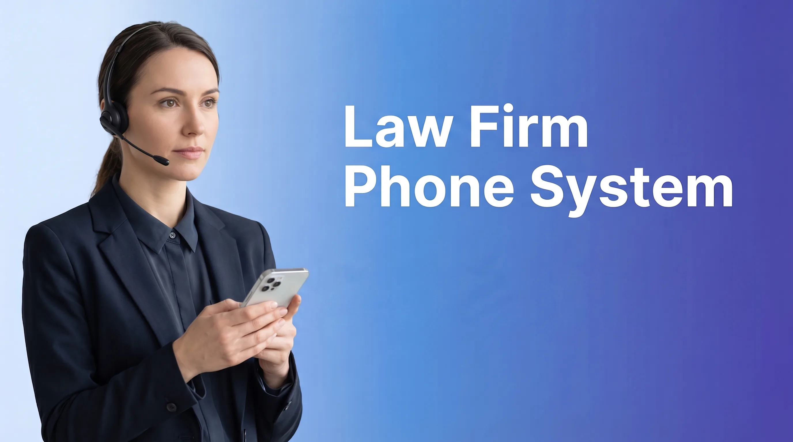 Law firm attorney using modern phone system for client calls