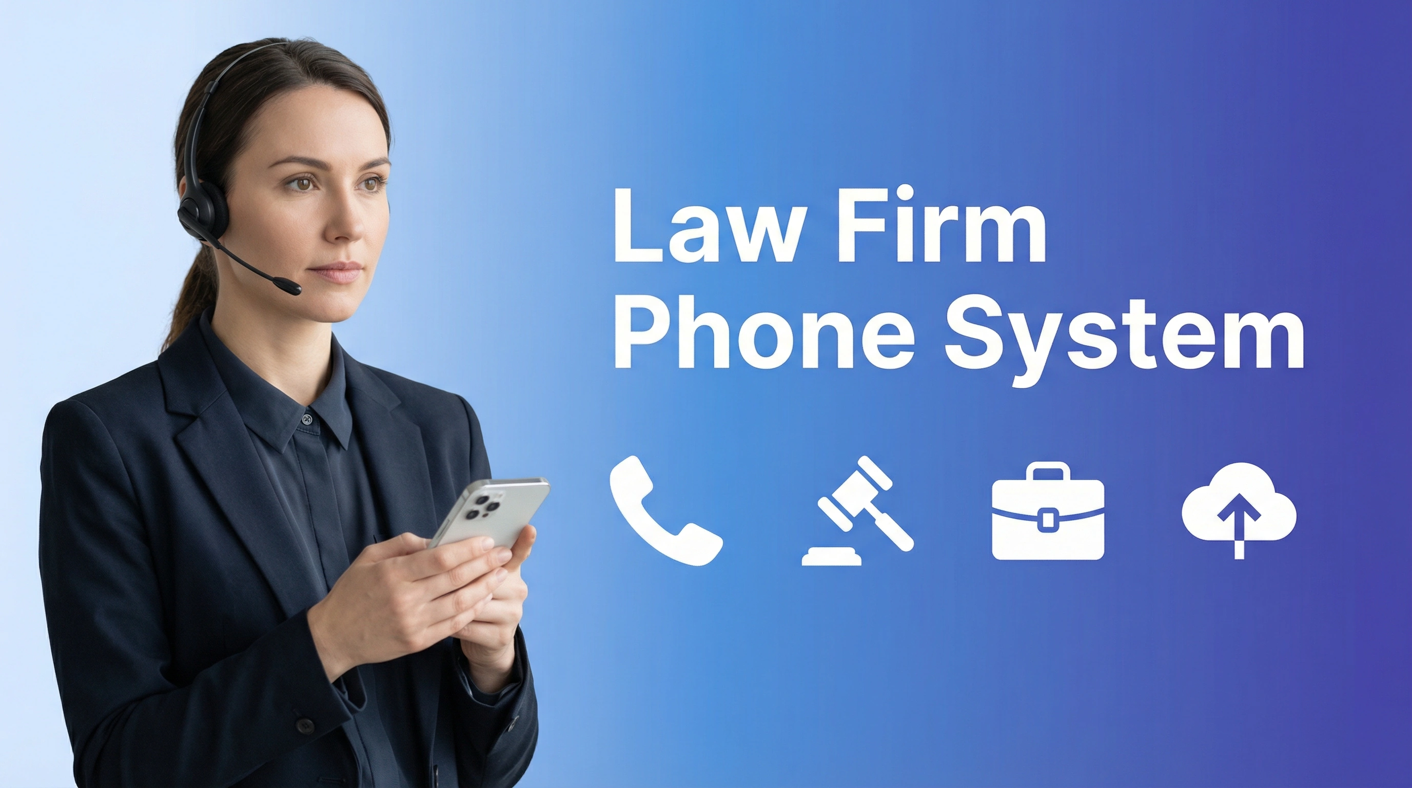 Law firm attorney using modern phone system for client calls