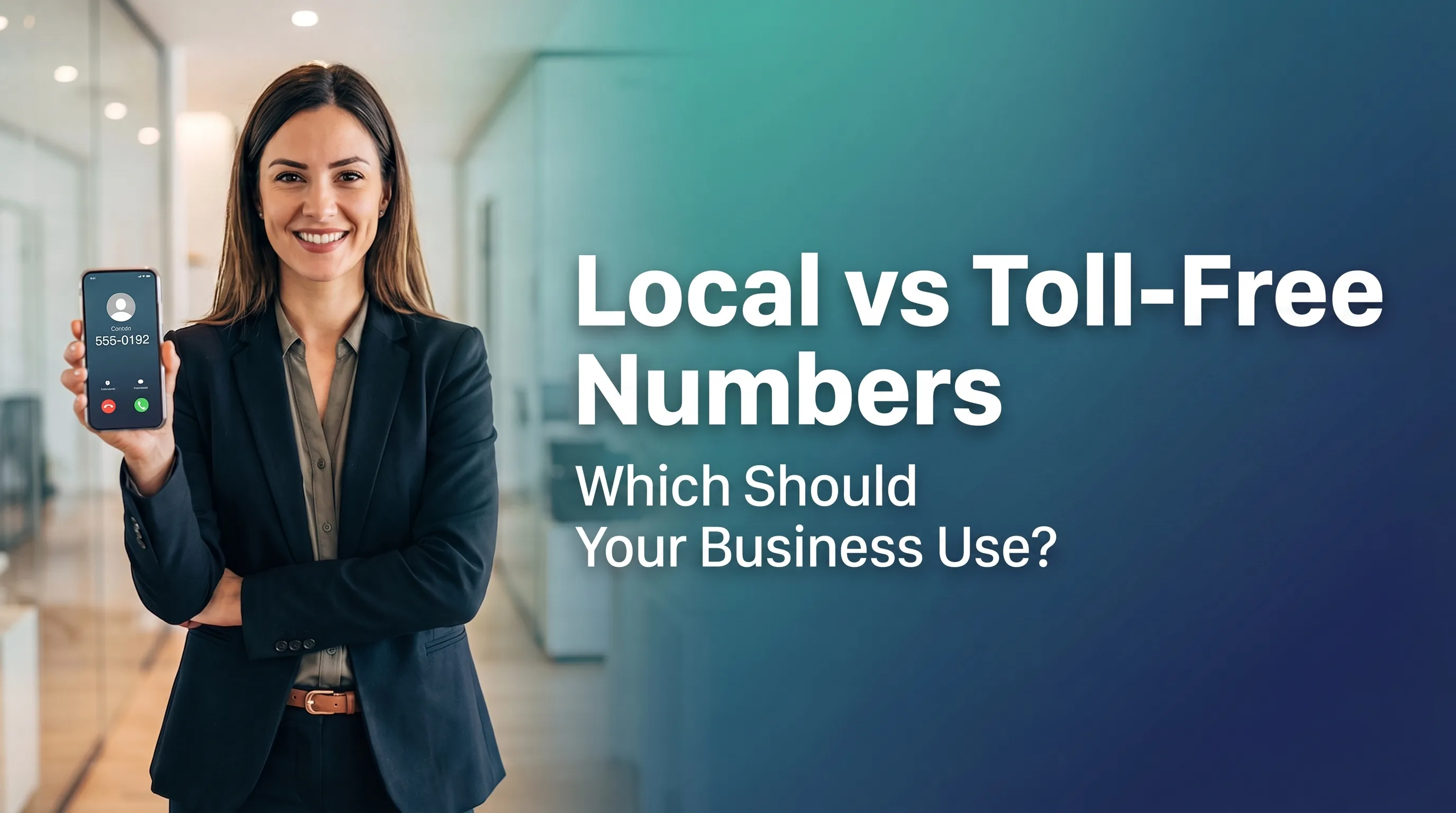 Business owner comparing local and toll-free phone number options