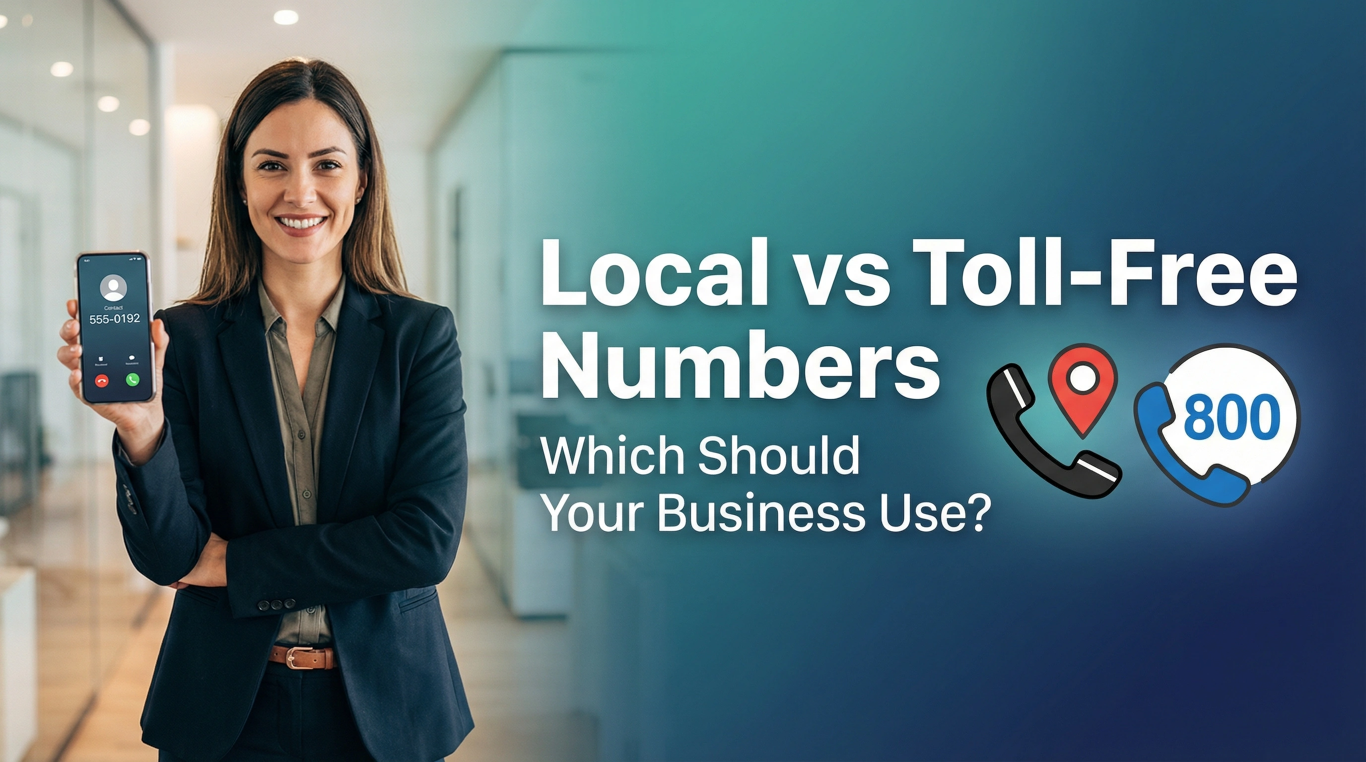 Business owner comparing local and toll-free phone number options