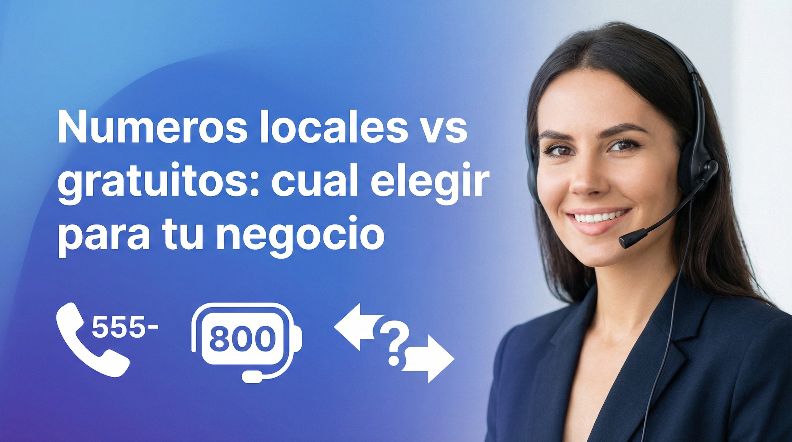 Empresario comparando opciones de numeros telefonicos locales y gratuitos