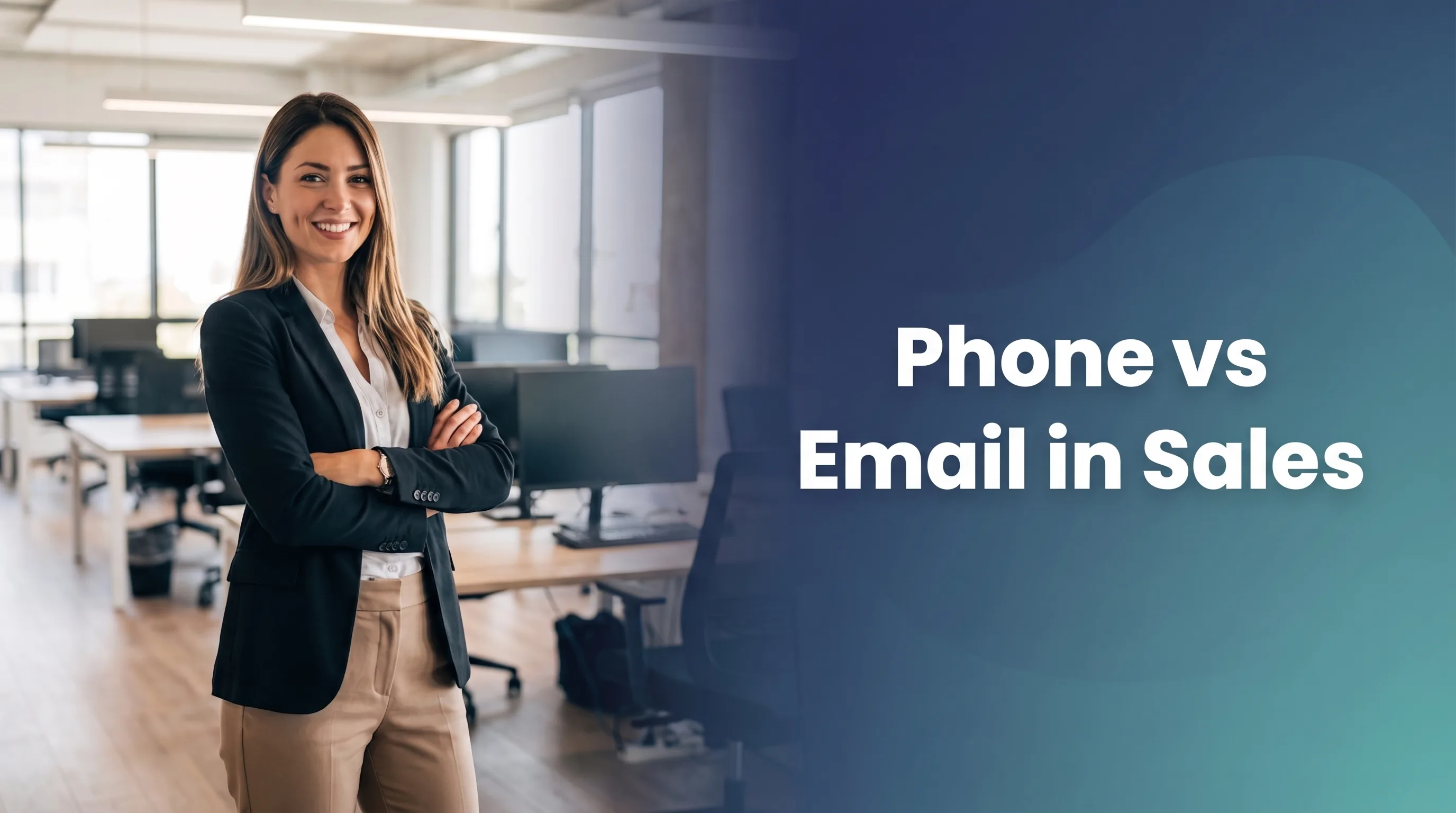 Sales professional deciding between phone call and email
