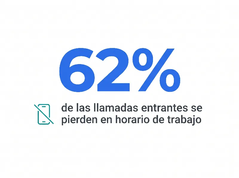 Infografía que muestra que las constructoras pierden el 62% de las llamadas entrantes en horario de trabajo