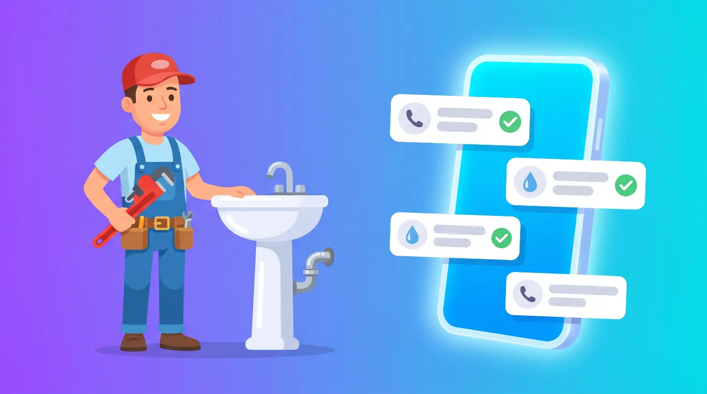 Recepcionista con IA respondiendo llamadas para un negocio de plomería