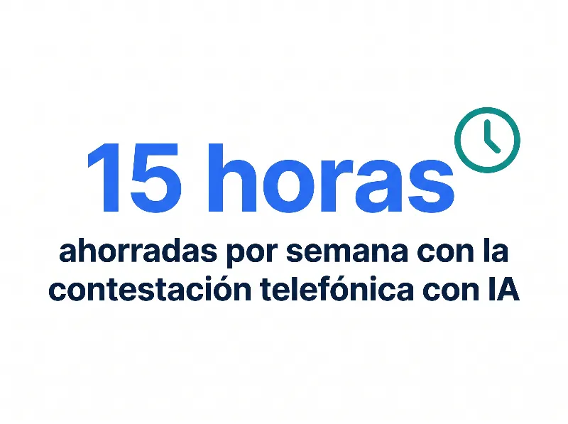 Infografía que muestra que los equipos de administración de propiedades ahorran 15 horas por semana al usar la contestación telefónica con IA para las llamadas de rutina