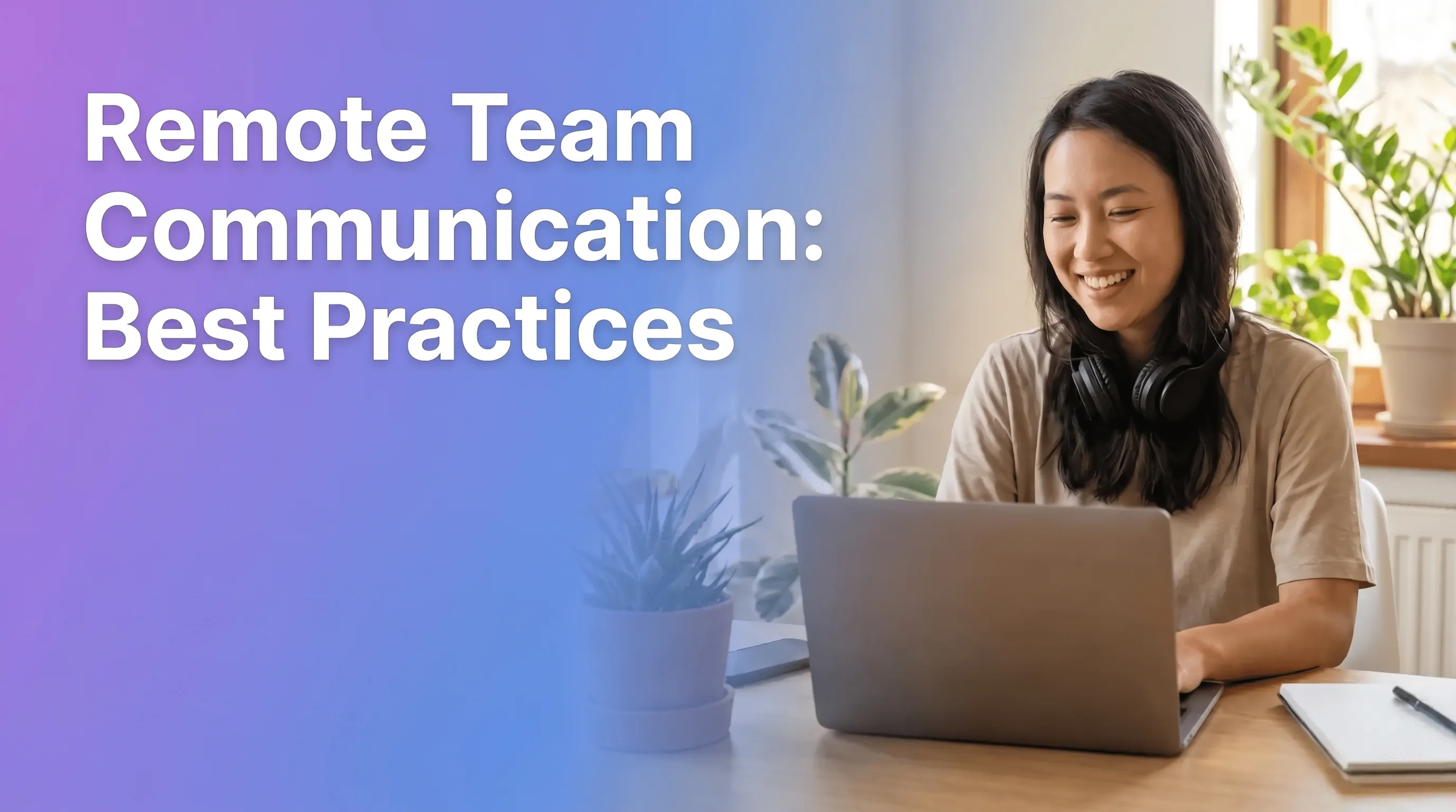Remote team members collaborating through video call and messaging