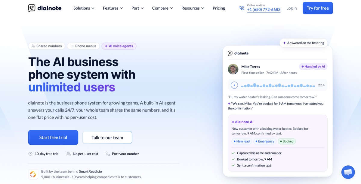 dialnote homepage