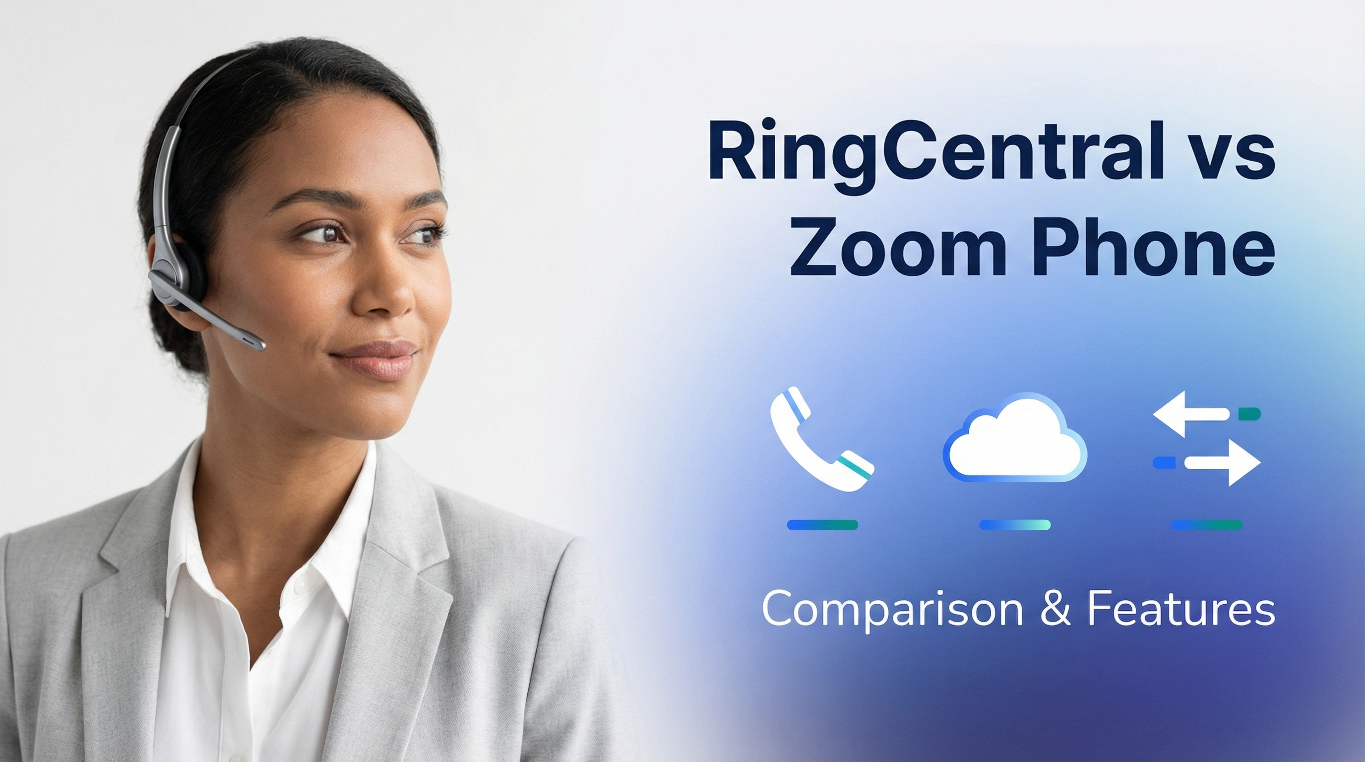 Comparison chart of RingCentral vs Zoom Phone business phone systems with dialnote as an alternative