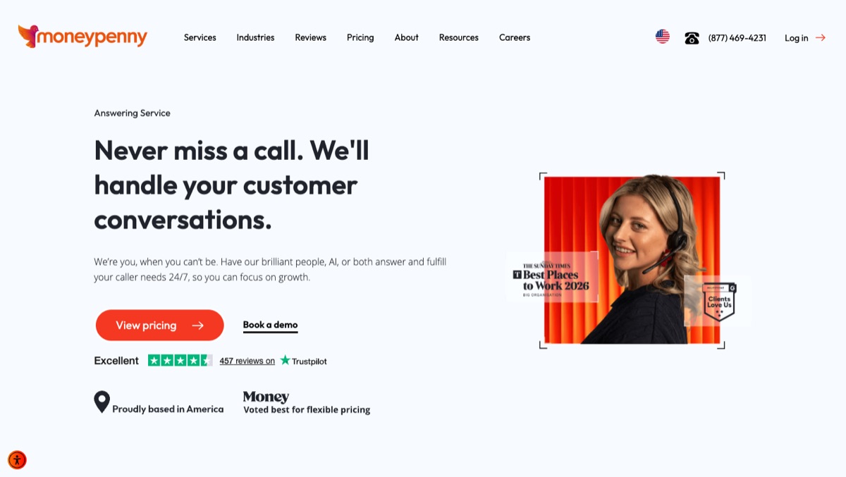 Moneypenny homepage