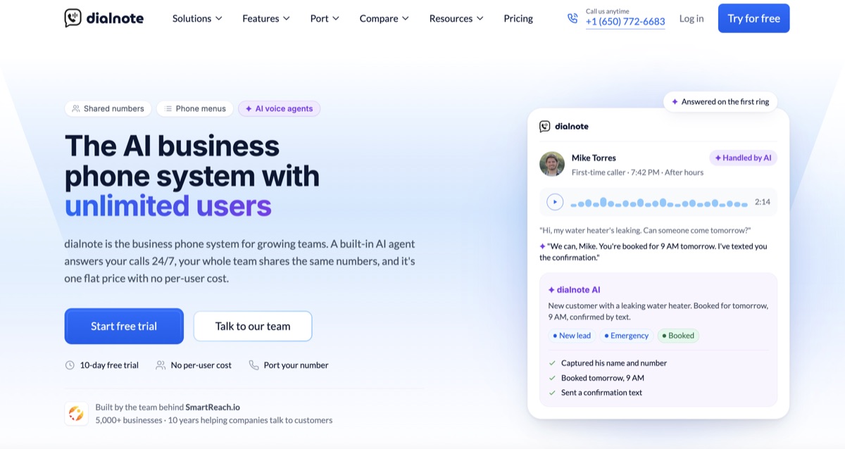dialnote homepage