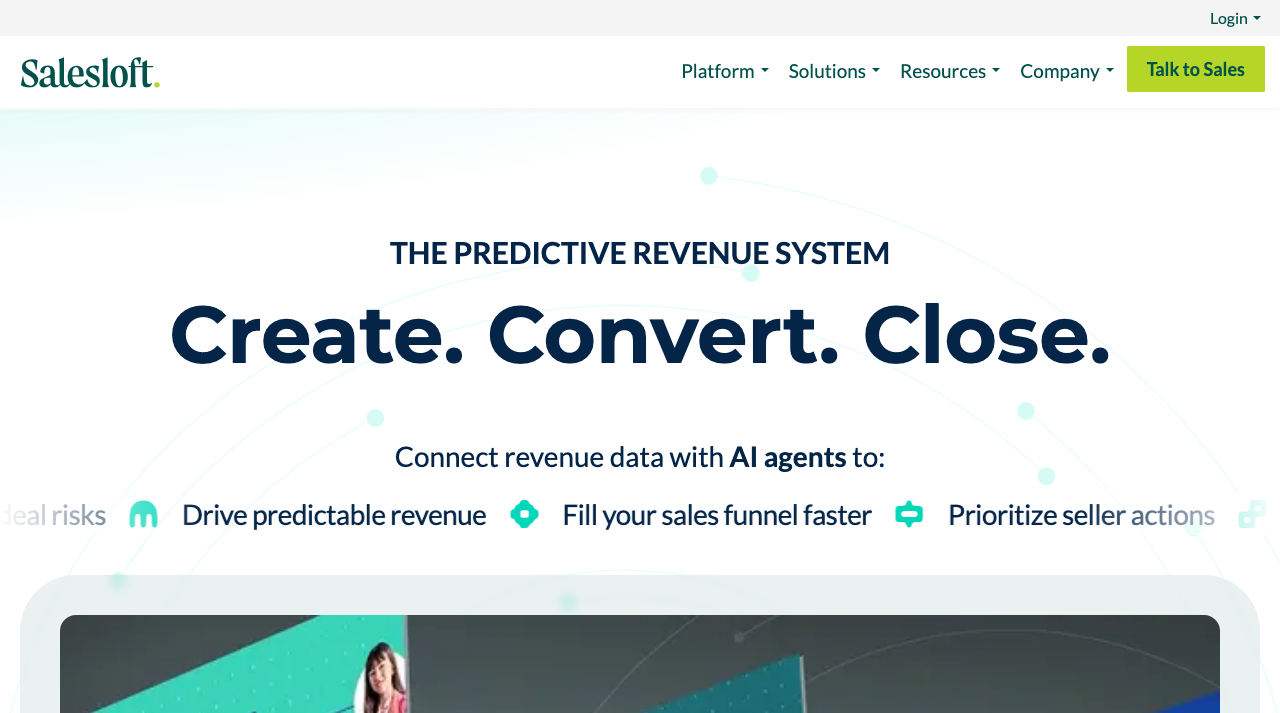 Salesloft homepage showing its revenue orchestration platform