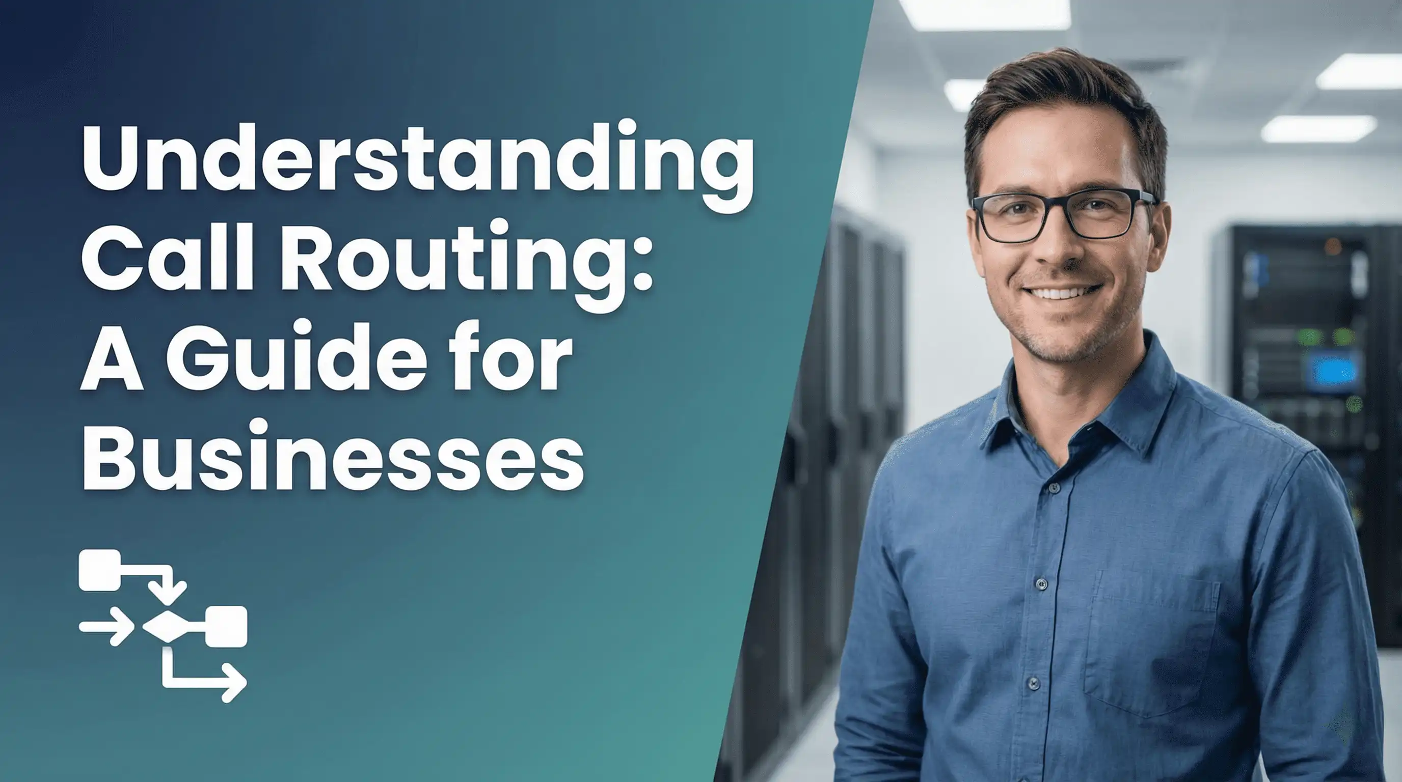 Diagram showing call routing paths in a business phone system