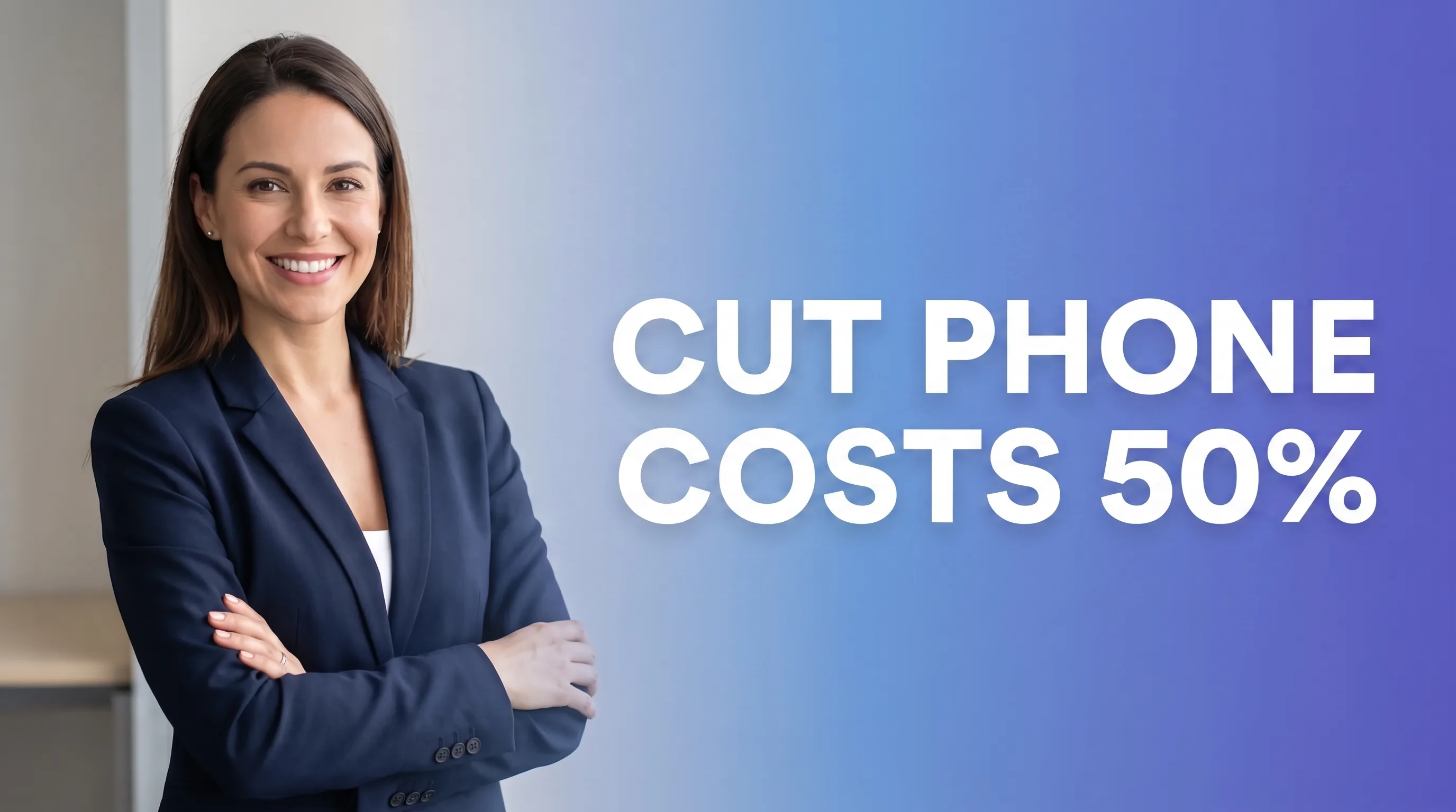 Business owner reviewing VoIP cost savings on laptop
