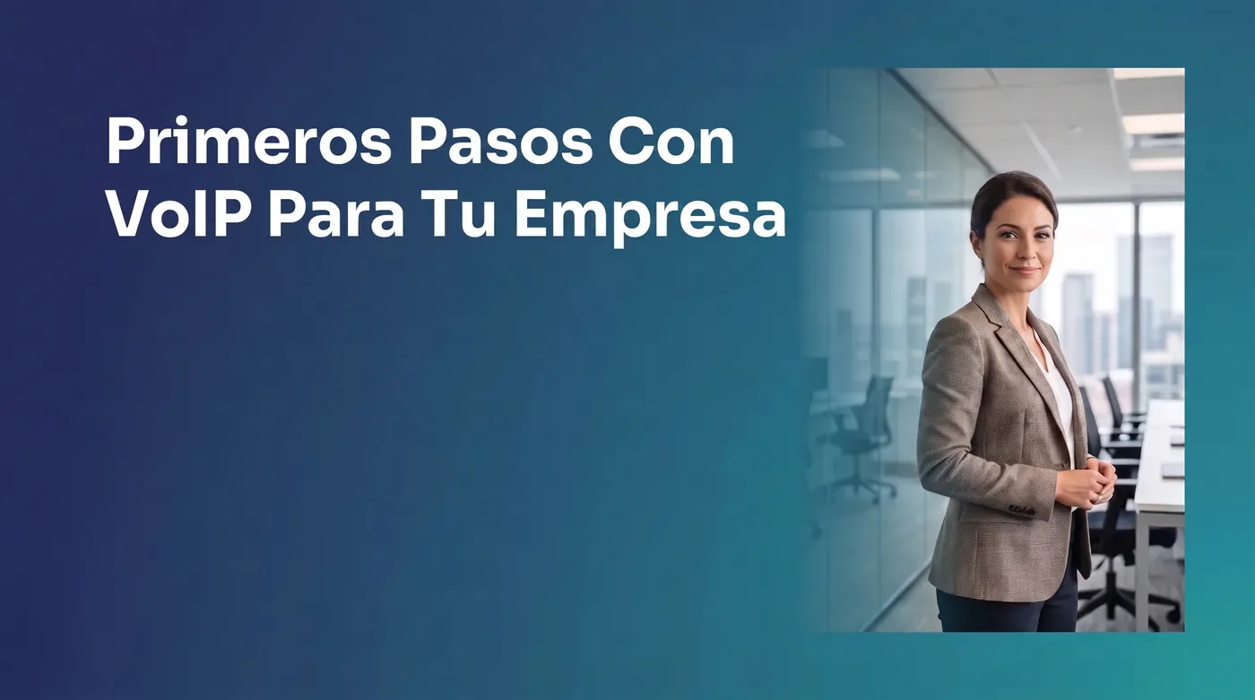 Equipo de empresa usando un sistema telefónico VoIP