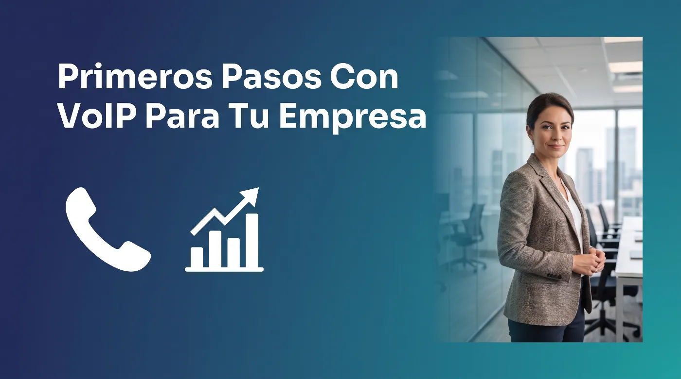 Equipo de empresa usando un sistema telefónico VoIP
