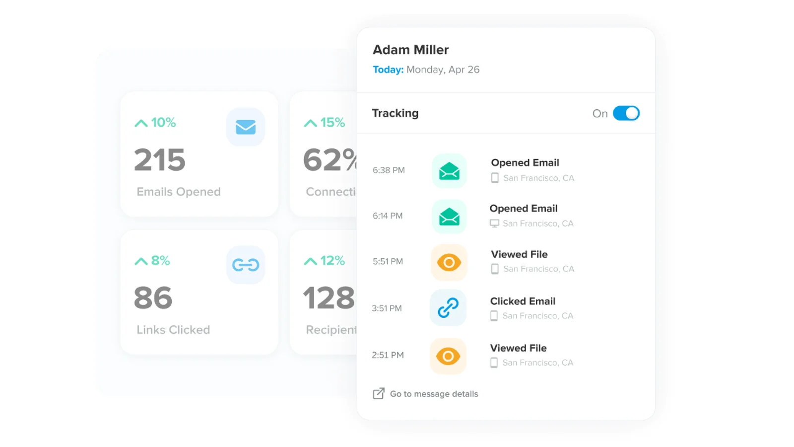 Yesware Outlook plugin showing open-tracking and template insert