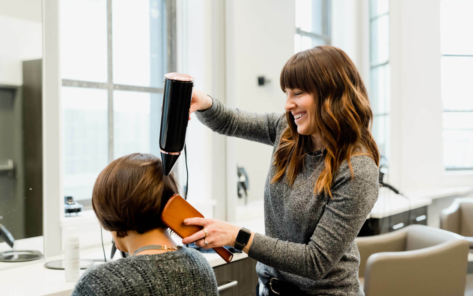 A hairdresser at work