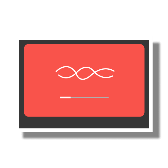 A monitor showing a red screen