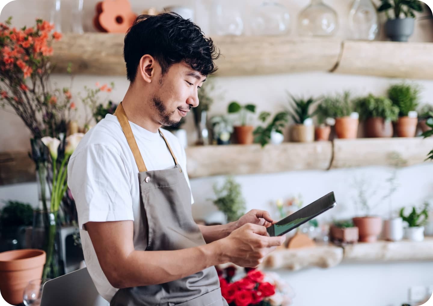 A person using a tablet