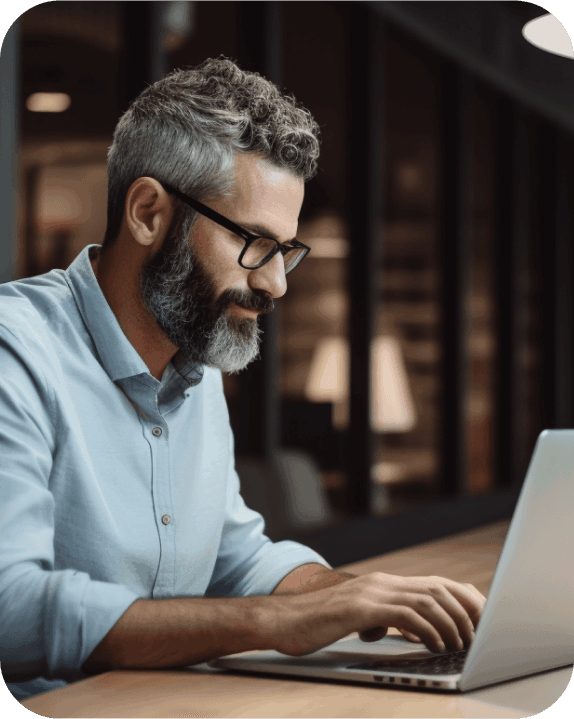 A person working on a laptop