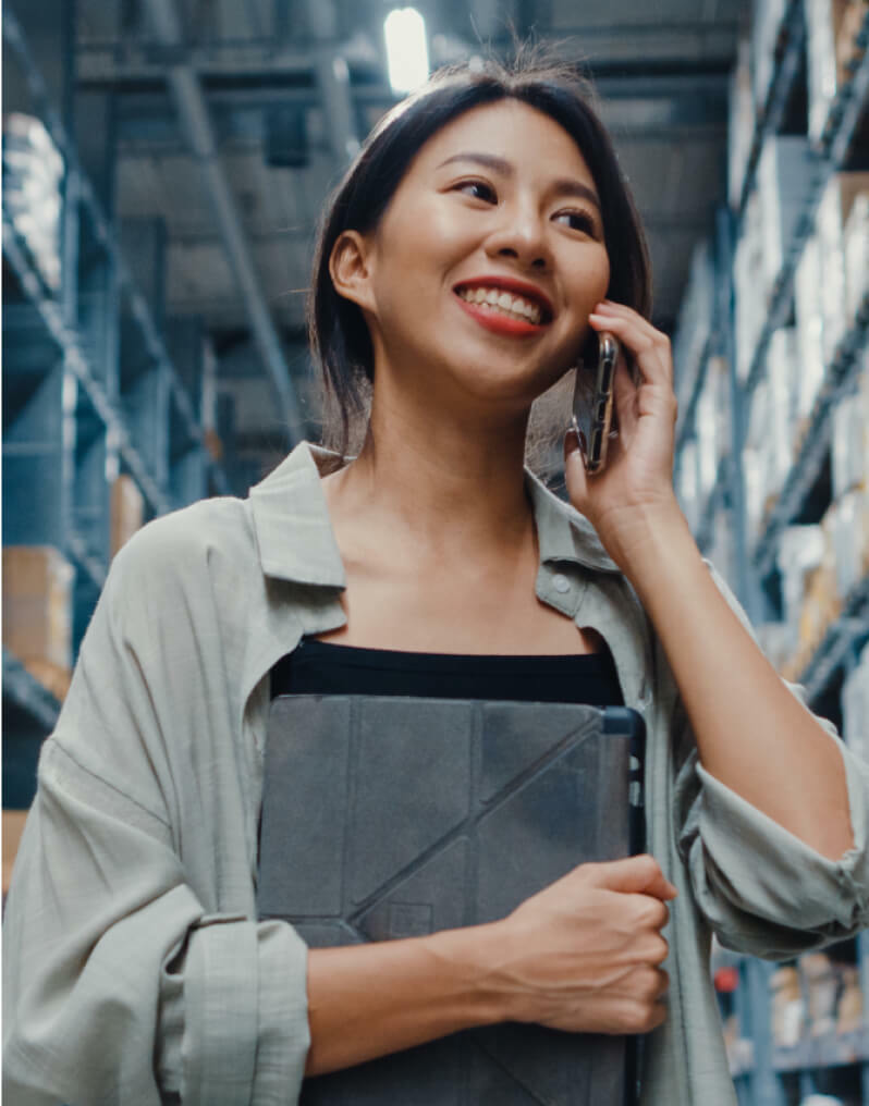 A woman using her mobile phone