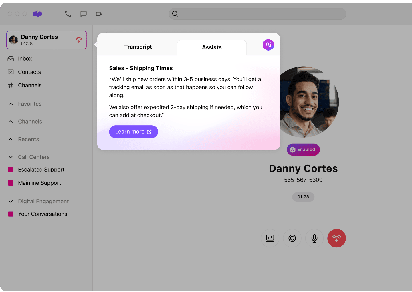 Ai Customer Intelligence Assists UI