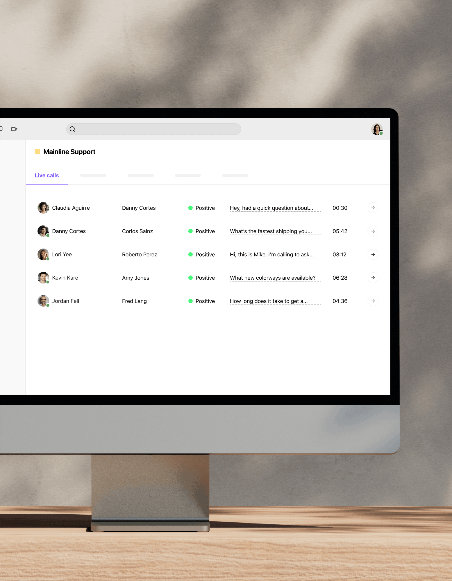 Contact center sentiment analysis Header