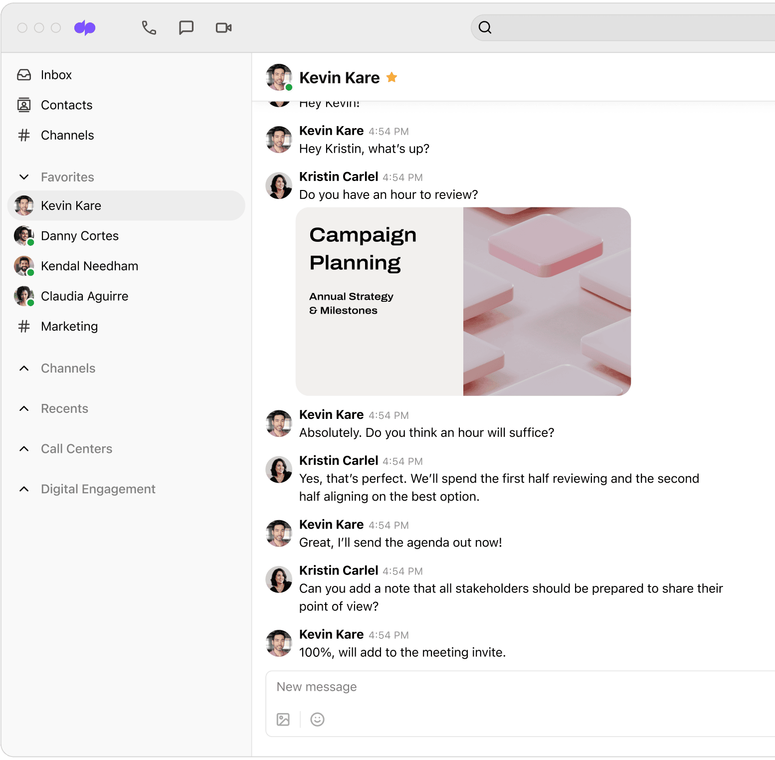 Dialpad Ai Messaging user interface