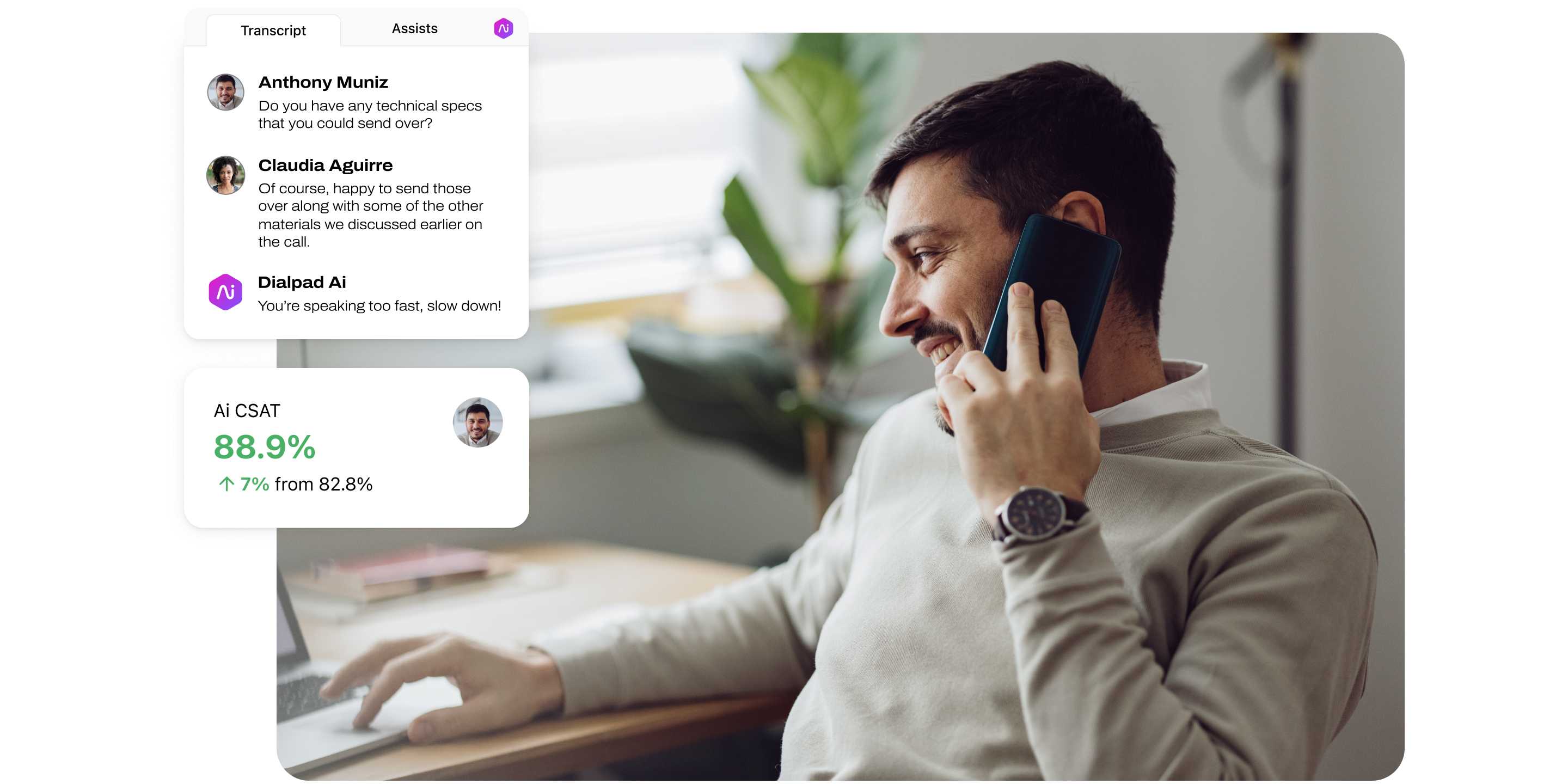 Dialpad Ai user interfaces
