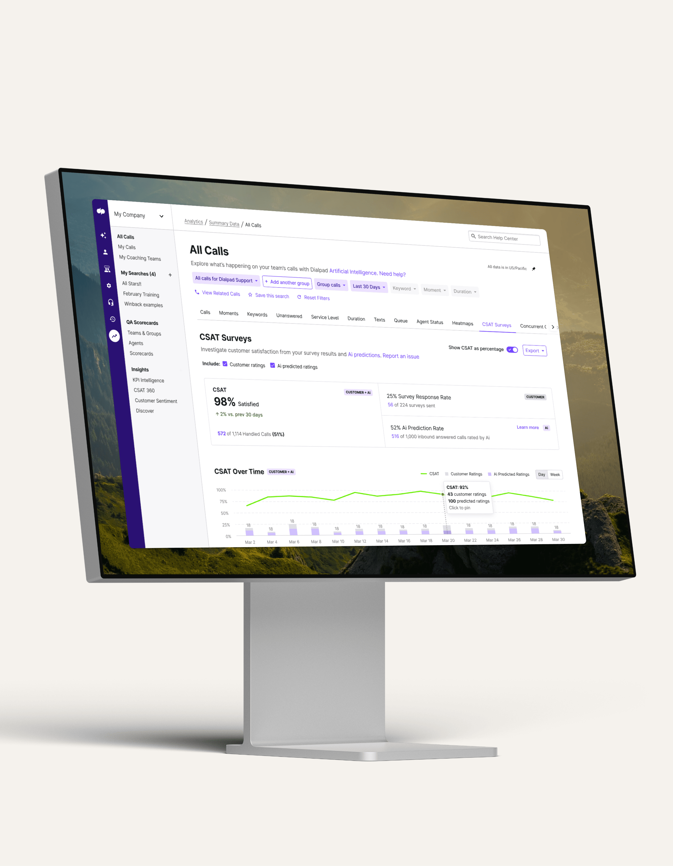 Dialpad Dialpads CSAT feature UI Hero