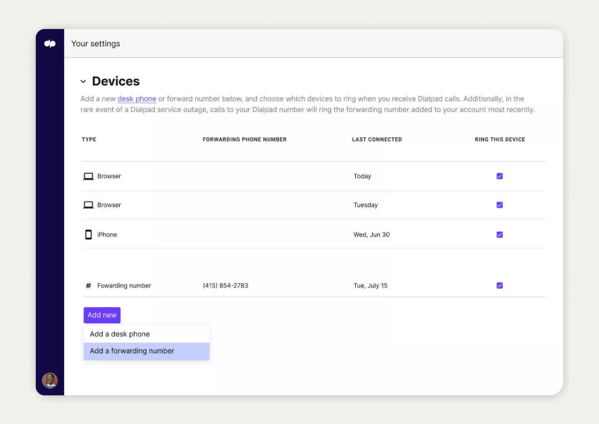 Dialpad add device