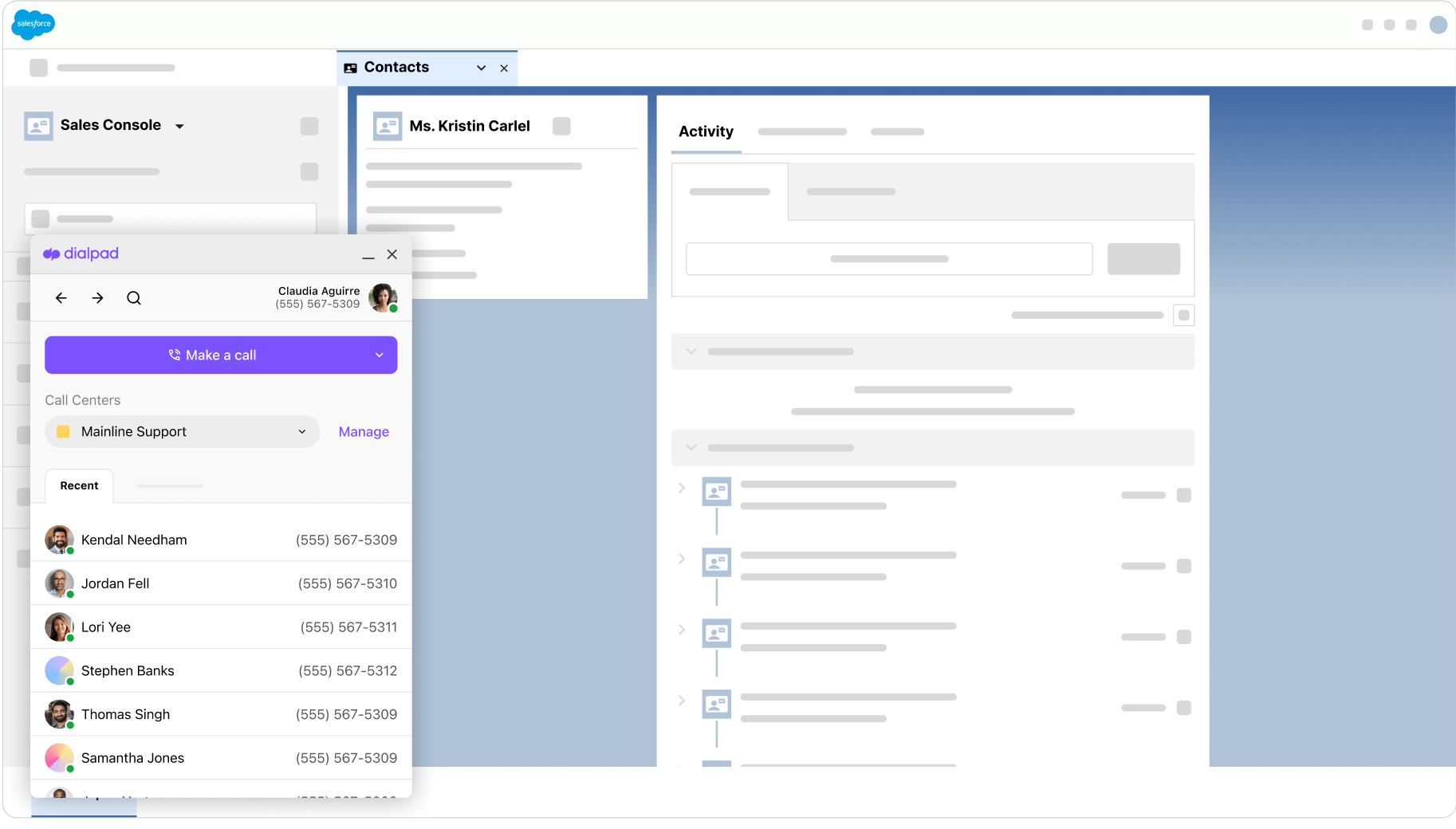 Dialpad's Salesforce integration