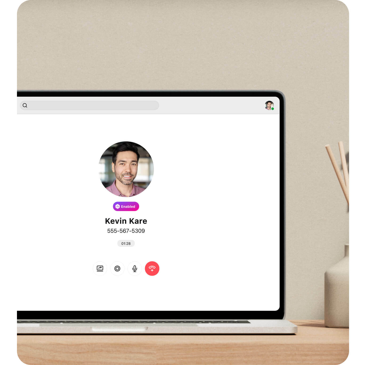 A computer showing a phone call being made through Dialpad