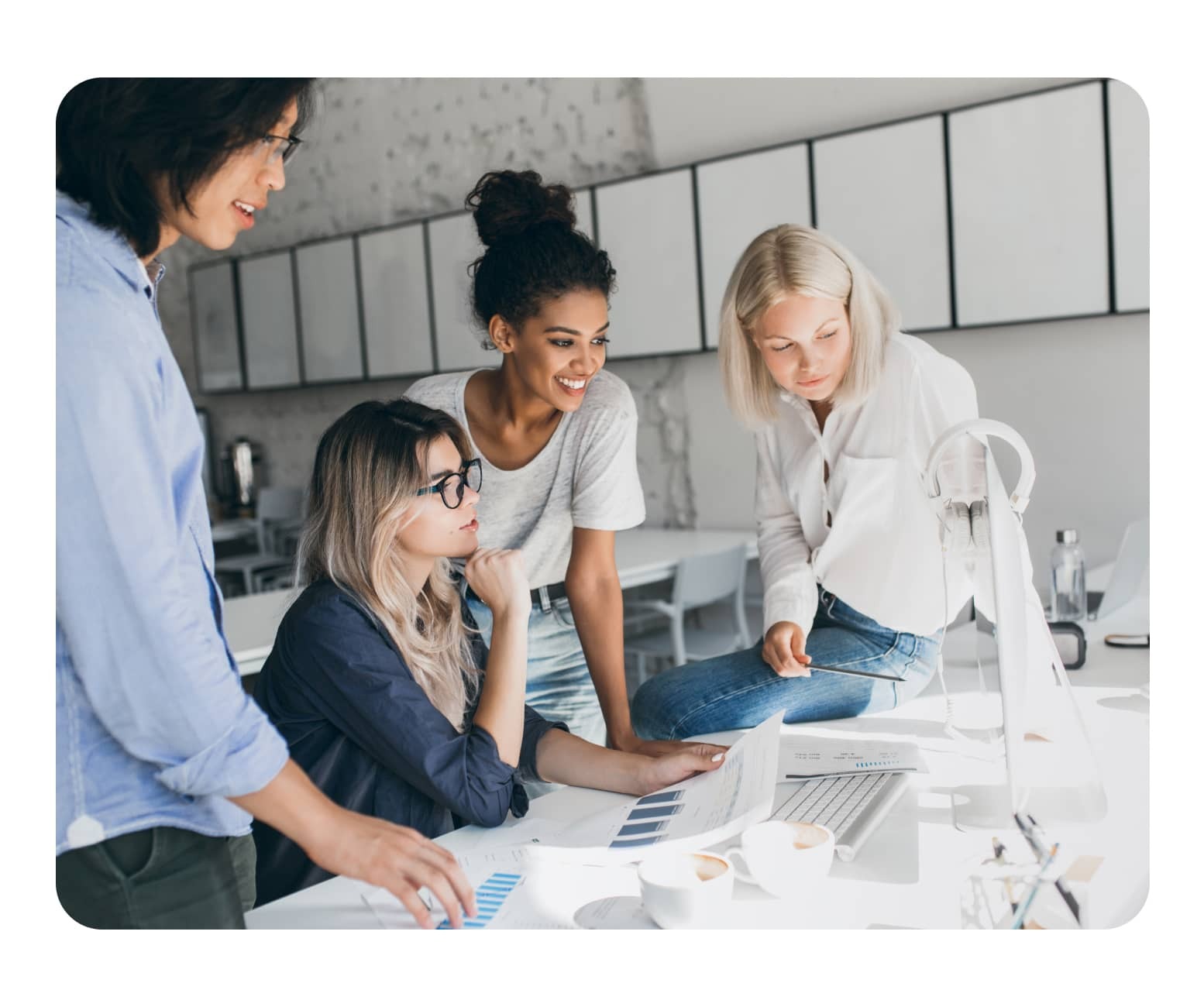 Female colleagues working together