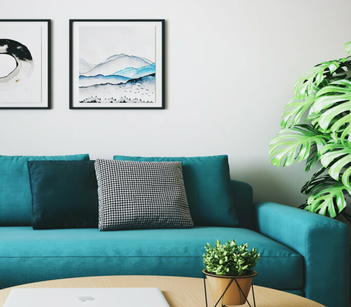 Green sofa