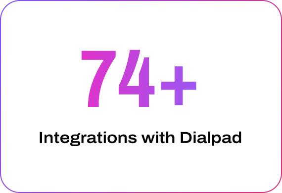 Homepage 74 plus integrations with Dialpad