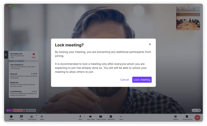 Locking a meeting