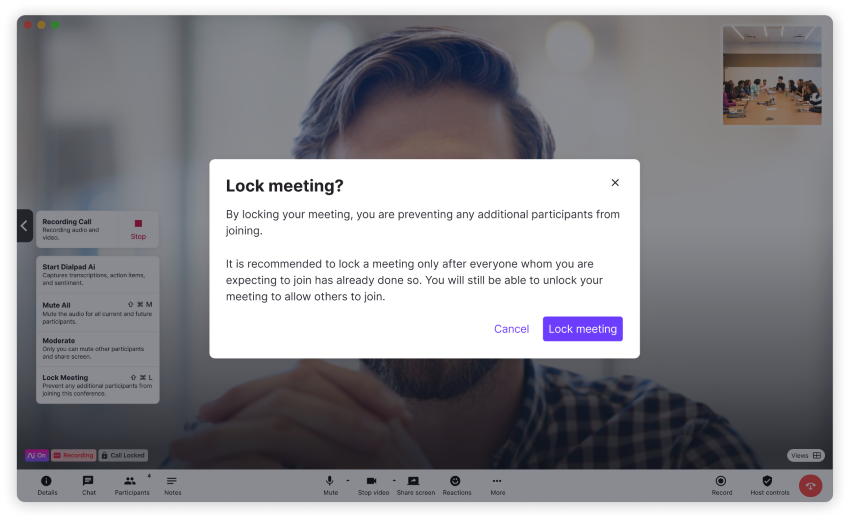 Locking a meeting