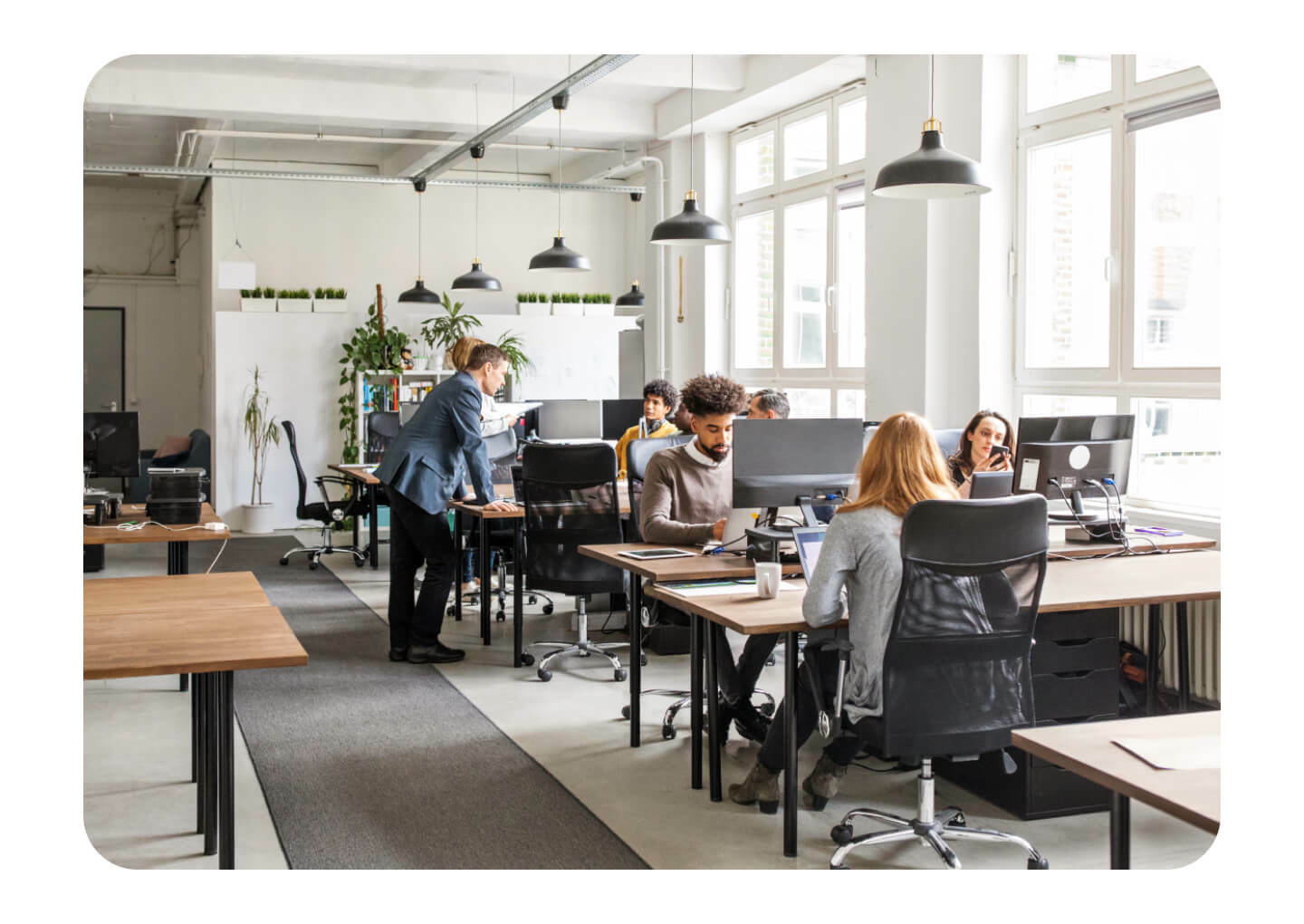 People working