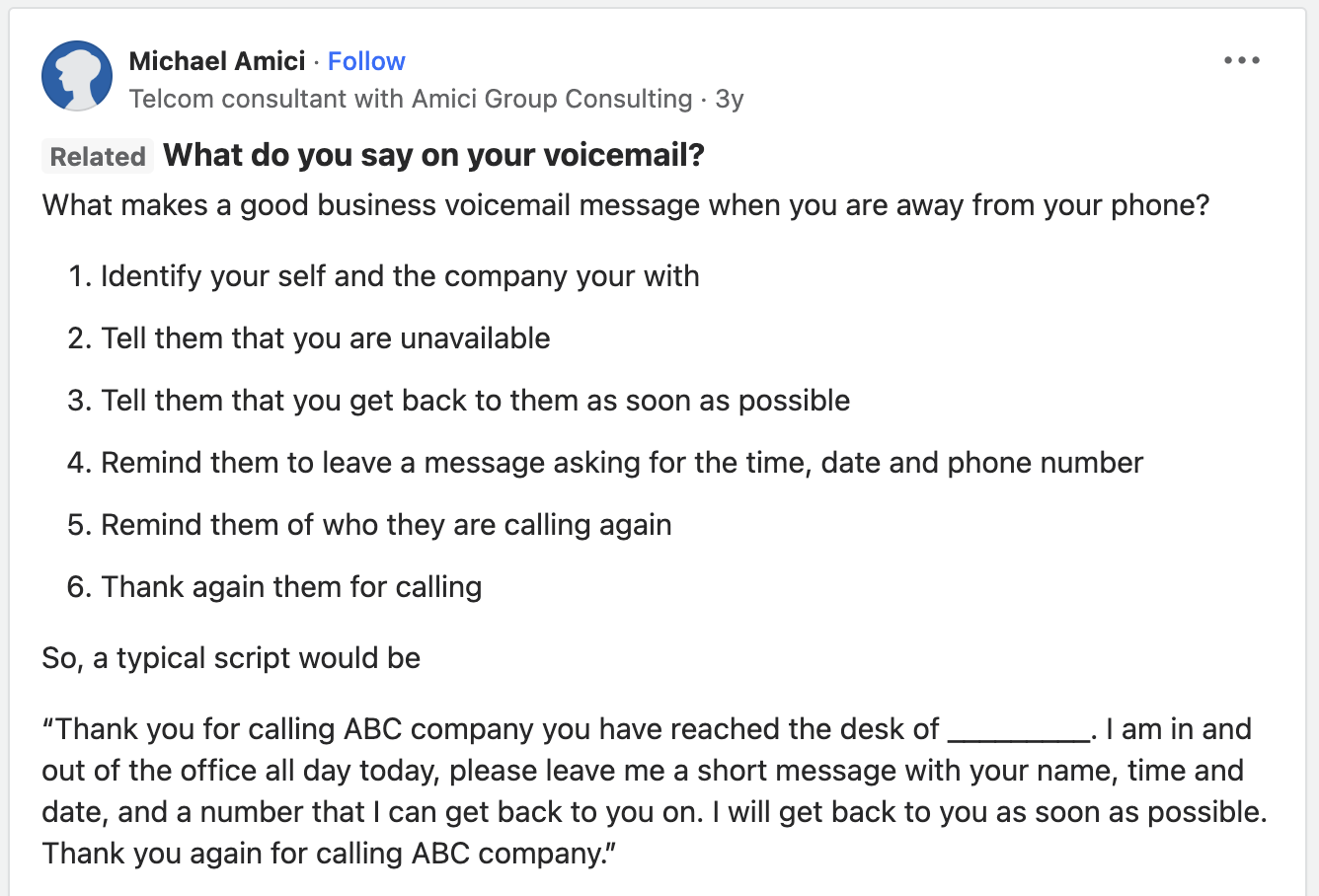 Voicemail Greeting Tips From Quora Templates Dialpad   Quora Answer 