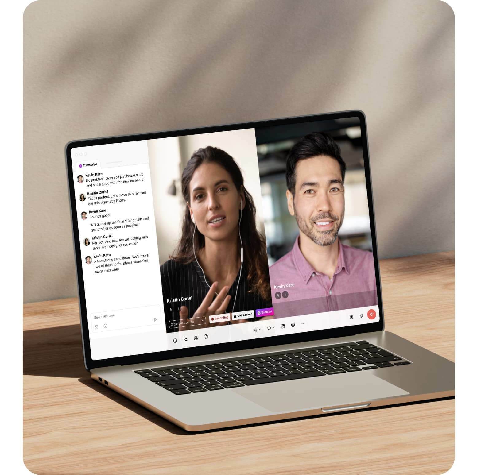Screenshot of Dialpad Ai transcribing a meeting in real time