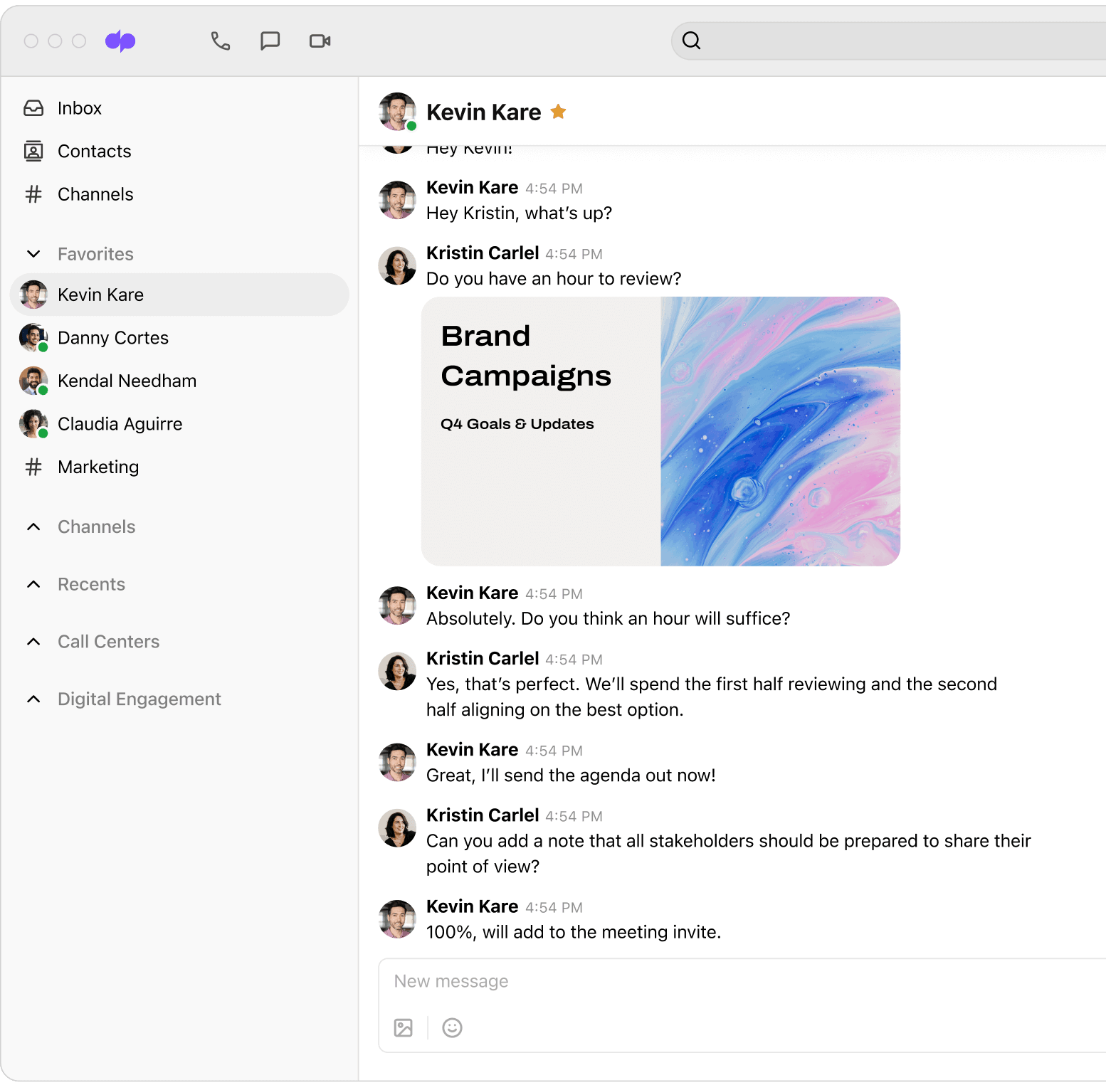 Screenshot of Dialpad messaging channel get started page