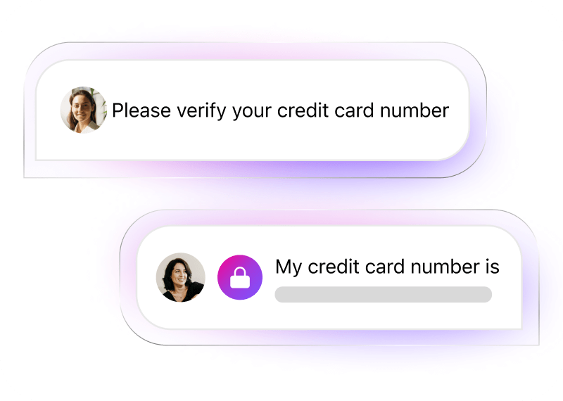 Screenshot of Dialpads PII redaction feature