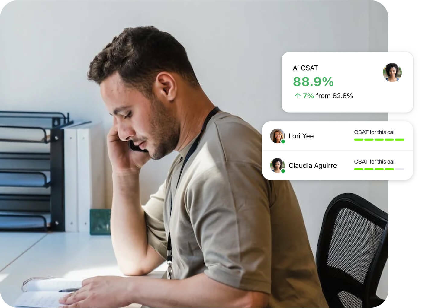 Screenshot of Dialpads predictive Ai CSAT feature